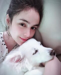 Kim Domingo with her dog