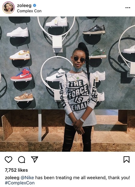 Zolee Griggs is a big fan of Nike brand
